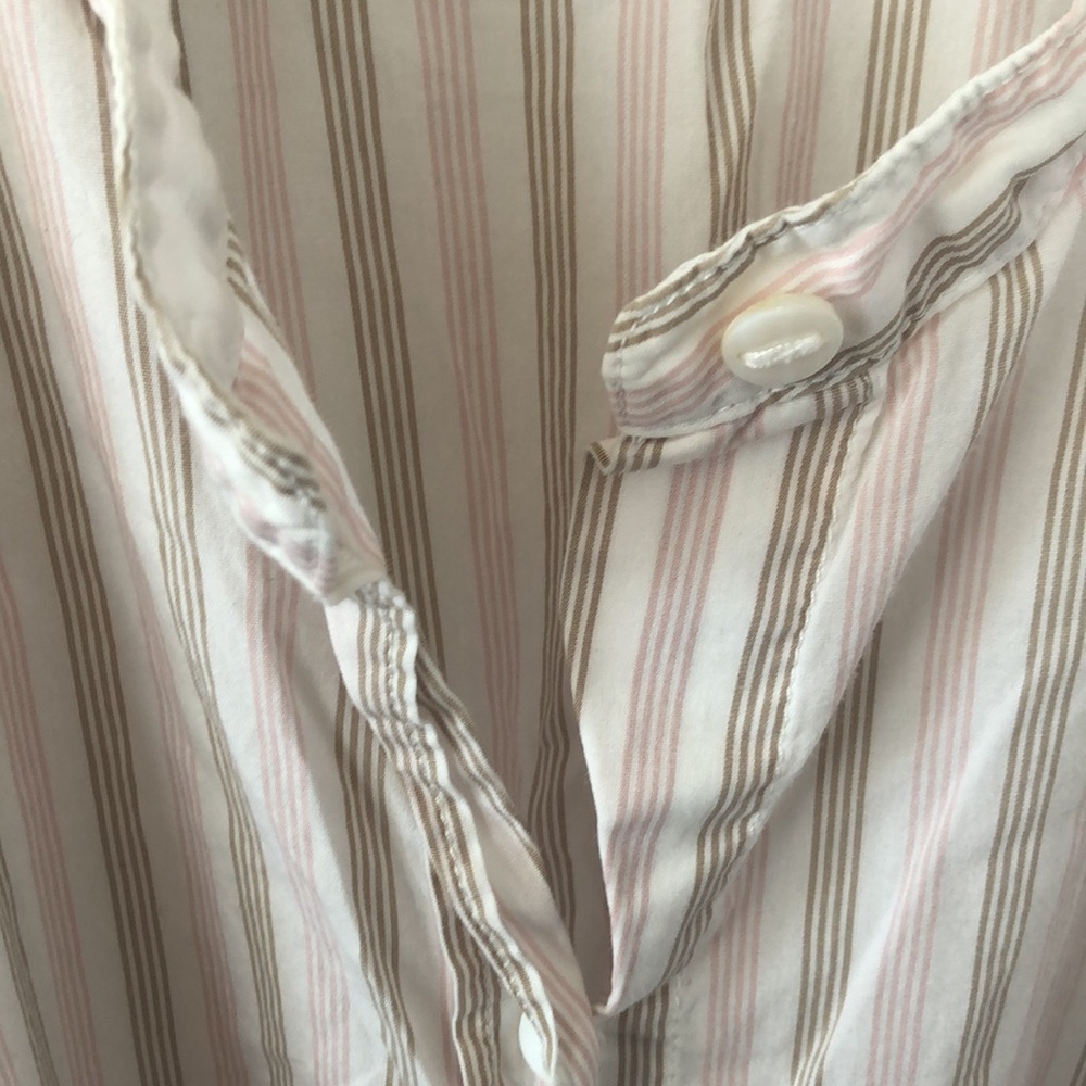 Pure DKNY - Band Collar Cotton Blend Stripe Shirt Dress Sz M -‎ EUC - Picture 3 of 10